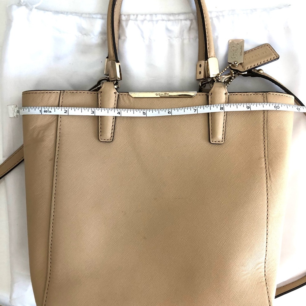 Coach saffiano mini tote crossbody bag - Picture 5 of 9